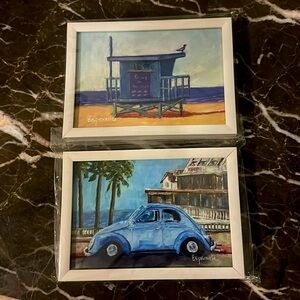 Set of 2 Framed Beach Art Prints